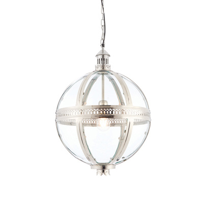 Carleigh 410mm pendant Pendant light Bright nickel plated brass & clear glass