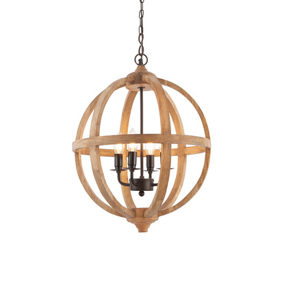 Camham 4lt pendant Pendant light Mango wood & dark bronze paint