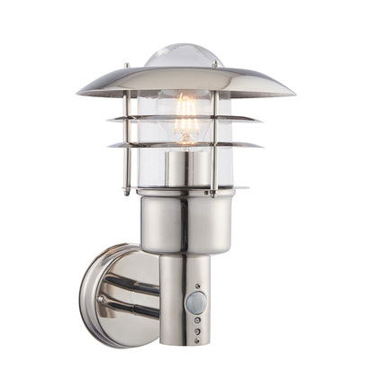 Abberford Wall PIR Wall light Polished stainless steel & clear glass