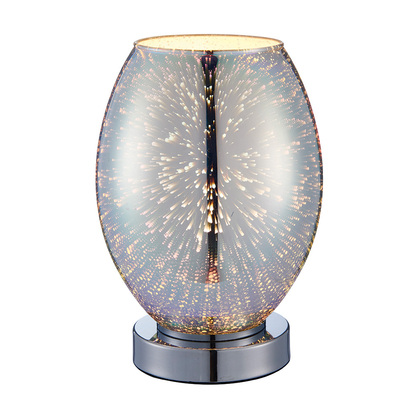 Burmont Touch table Table light Chrome holographic glass & chrome plate