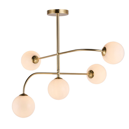 Briarworth 5lt semi flush Semi flush light Satin brass plate & opal glass