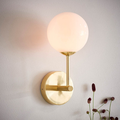 Briarworth Wall Wall light Satin brass plate & opal glass