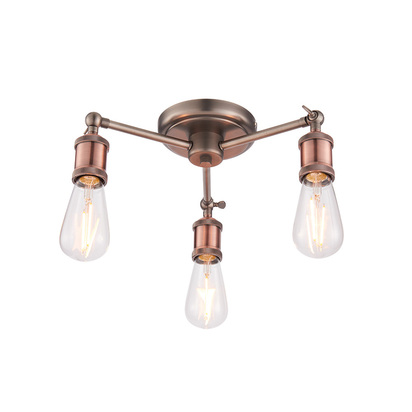 Alderdale 3lt semi flush Semi flush light Aged pewter & aged copper plate