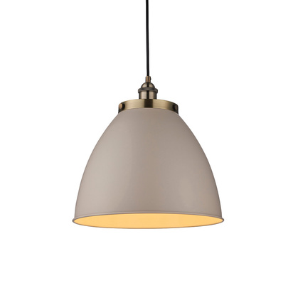 Ashbrook Large pendant Pendant light Taupe & antique brass plate