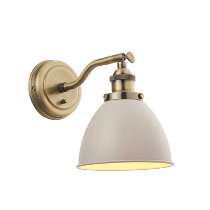 Ashbrook Wall Wall light Taupe & antique brass plate
