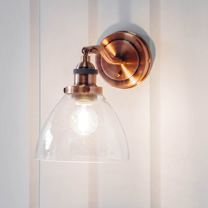 Avonham Wall Wall light Aged copper plate & clear glass