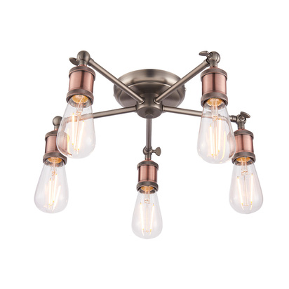 Alderdale 5lt semi flush Semi flush light Aged pewter & aged copper plate