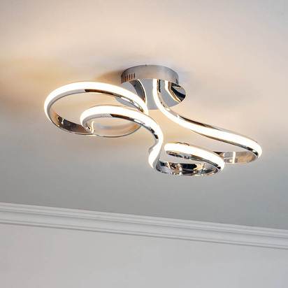 Bramley Semi flush Semi flush light Chrome plate & white silicone