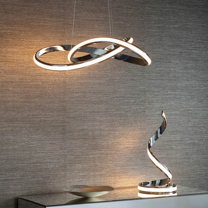 Bramley Pendant Pendant light Chrome plate & white silicone