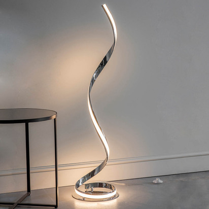 Bramley Floor Floor light Chrome plate & white acrylic