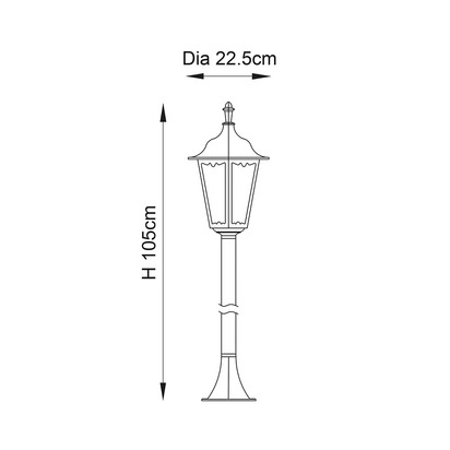 Heronford Bollard Floor light Matt black & clear glass