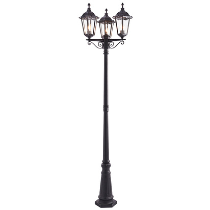 Heronford 3lt lamp post Floor light Matt black & clear glass