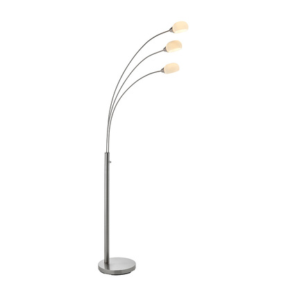 Belford 3lt floor Floor light Satin nickel plate & white glass