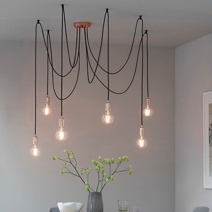 Calhurst 6lt pendant Pendant light Copper plate