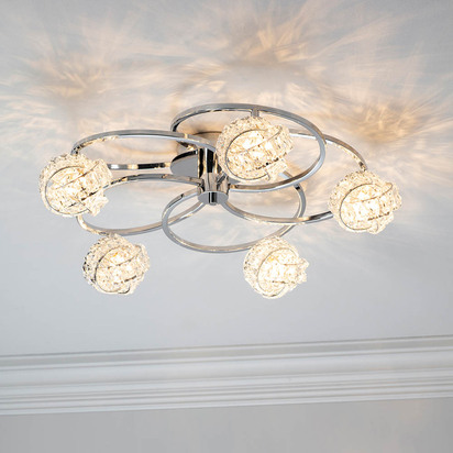 Calgate 5lt semi flush Semi flush light Chrome plate & clear crystal