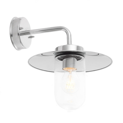 Ashton Wall Wall light Polished stainless steel & clear glass