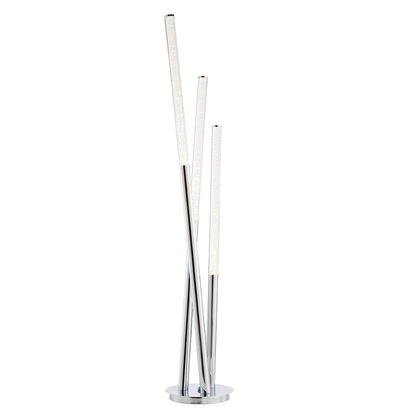 Alderbury 3lt floor Floor light Polished stainless steel & clear bubble acrylic
