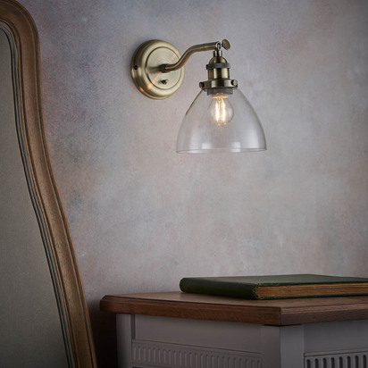 Avonham Wall Wall light Antique brass plate & clear glass