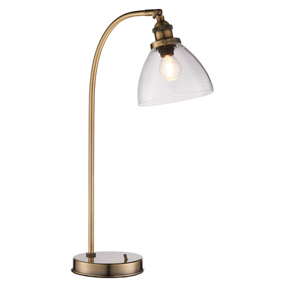 Avonham Task table Table light Antique brass plate & clear glass