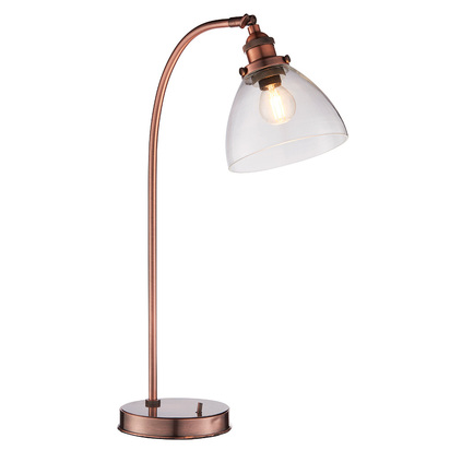Avonham Task table Table light Aged copper plate & clear glass