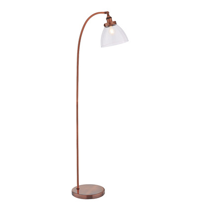 Avonham Task floor Floor light Aged copper plate & clear glass