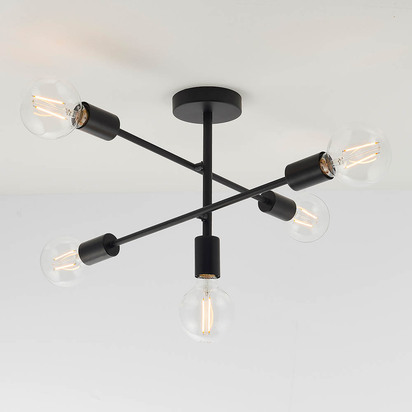 Calhurst 5lt semi flush Semi flush light Matt black
