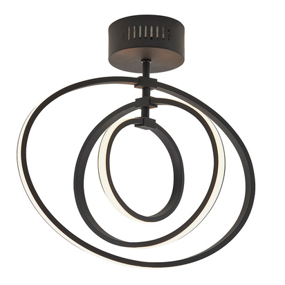 Camden 3lt semi flush Semi flush light Matt black & white acrylic