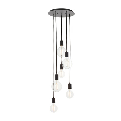 Calhurst 6lt pendant Pendant light Matt black