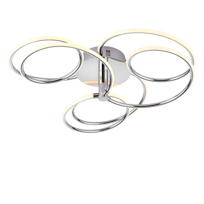 Ambercroft 3lt semi flush Semi flush light Chrome plate & white silicone