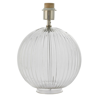 Belton Table base Table light Clear ribbed glass & satin nickel plate