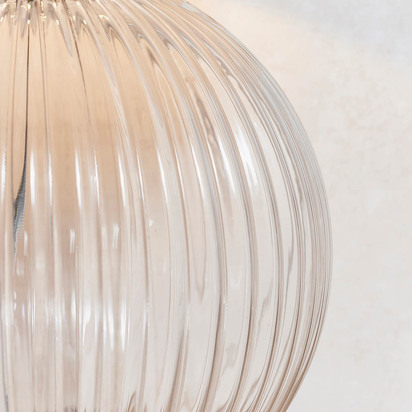 Belton Table base Table light Clear ribbed glass & satin nickel plate