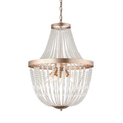 Richmond 5lt pendant Pendant light Rose gold paint & clear glass