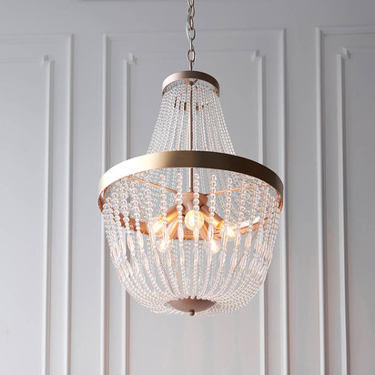 Richmond 5lt pendant Pendant light Rose gold paint & clear glass