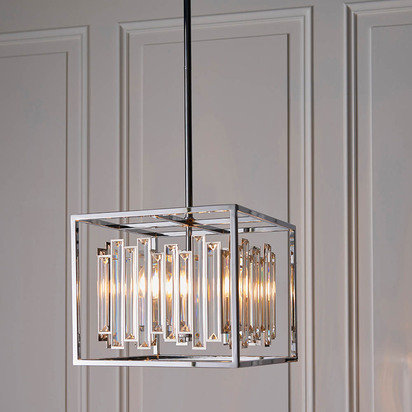 Ashbourne 4lt pendant Pendant light Clear crystal & chrome plate