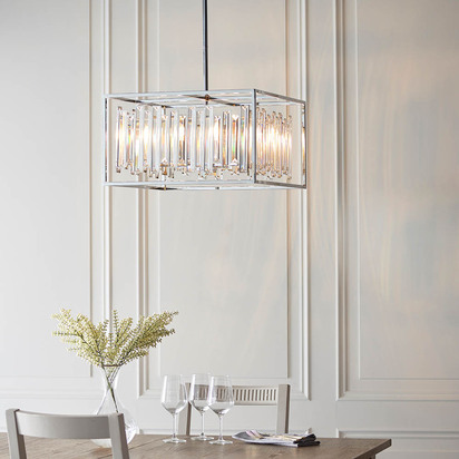Ashbourne 6lt pendant Pendant light Clear crystal & chrome plate