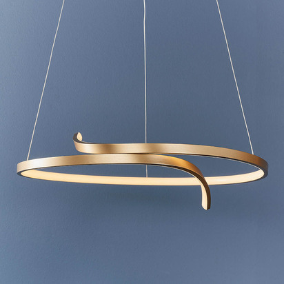 Brockfield Pendant Pendant light Brushed gold plated finish & white silicone