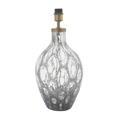 Beechcroft Table Base Table light Charcoal artisan glass & matt antique brass plate