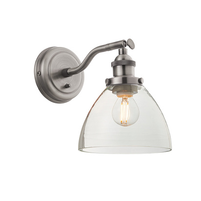 Avonham Wall Wall light Brushed silver paint & clear glass