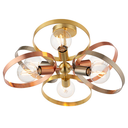 Beechleigh 6lt Semi Flush Semi flush light Brushed brass, nickel & copper plate