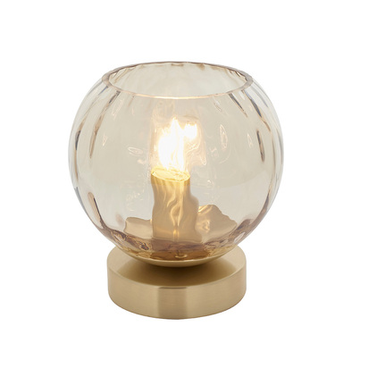 Abberwell Table Table light Satin brass plate & champagne lustre glass