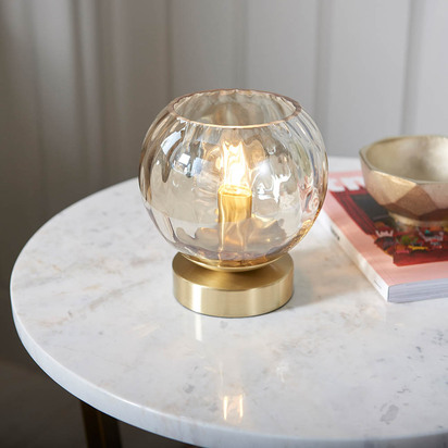 Abberwell Table Table light Satin brass plate & champagne lustre glass