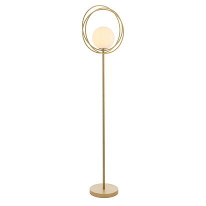 Amberbury Floor Floor light Brushed gold paint & gloss opal glass