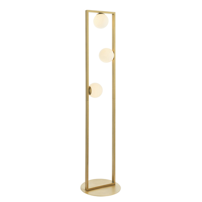 Calmont 3 Light Floor Floor light Brushed gold finish & gloss opal glass