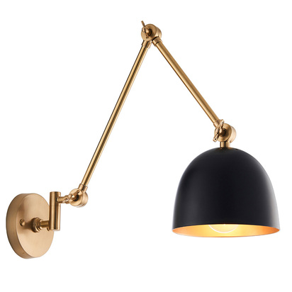 Blytheview Swing arm wall Wall light Antique solid brass & matt black