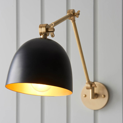 Blytheview Swing arm wall Wall light Antique solid brass & matt black