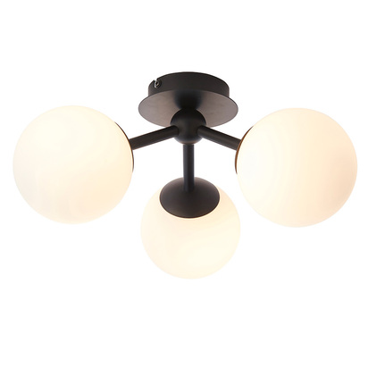 Brimworth 3lt semi flush Semi flush light Matt black & matt white glass