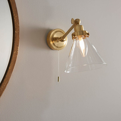 Amberview Wall Wall light Satin brass plate & clear glass