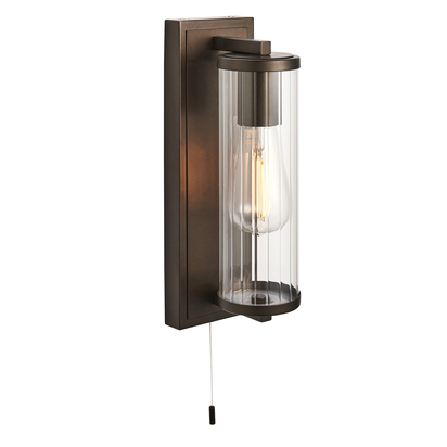 Calheath Wall Wall light Dark bronze paint & clear ribbed glass
