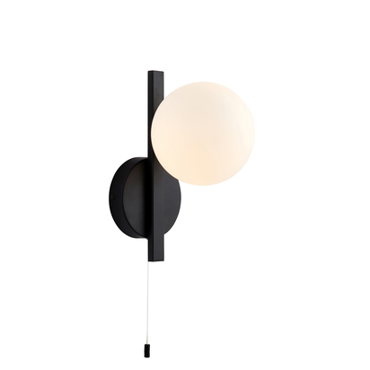 Burwick Wall Wall light Matt black & matt opal glass