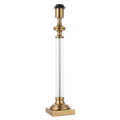 Caversham Table base Table light Antique brass plate & clear glass